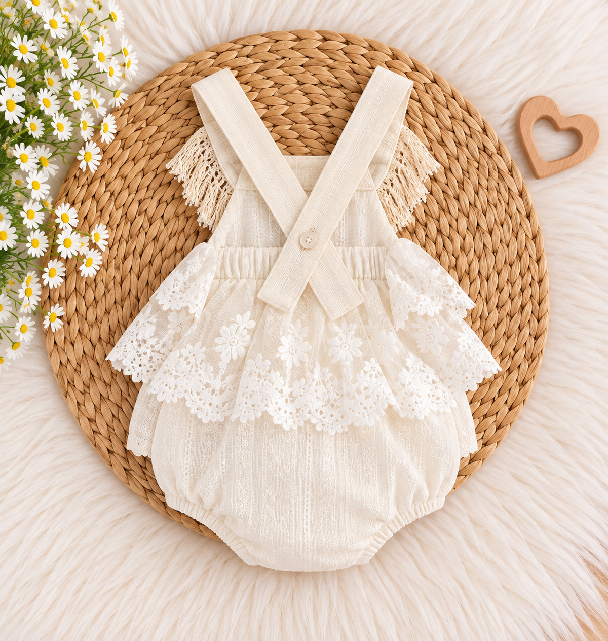 Ivory lace romper 🍂